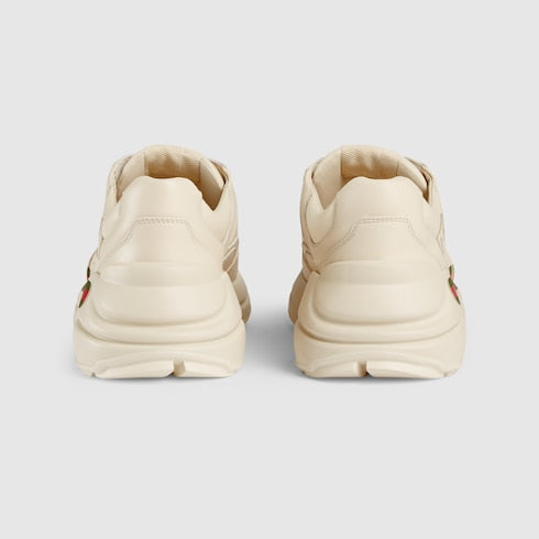 Gucci Rhyton women's leather sneakers with Gucci logo Beige