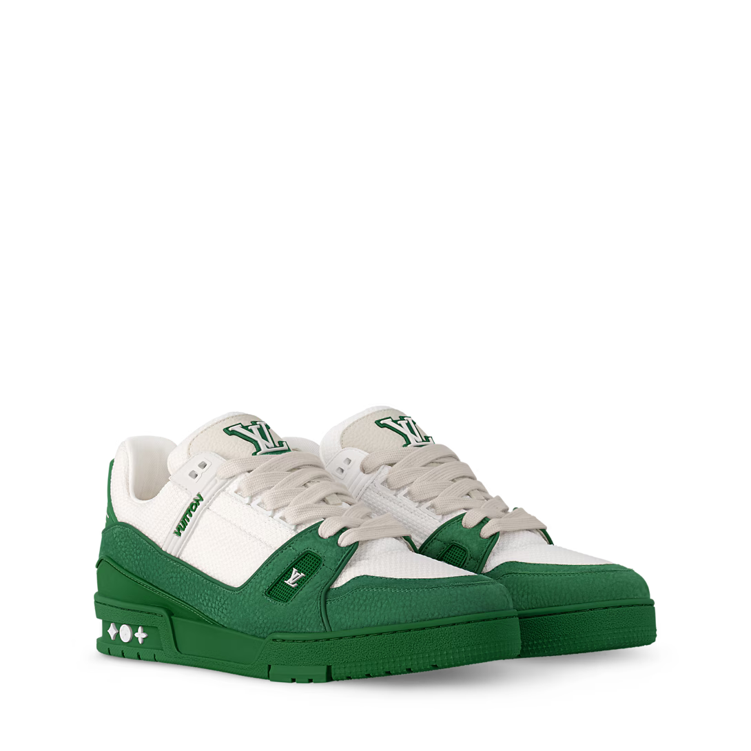 1AHTL7 novelty LV Trainer Sneakers Green Mens