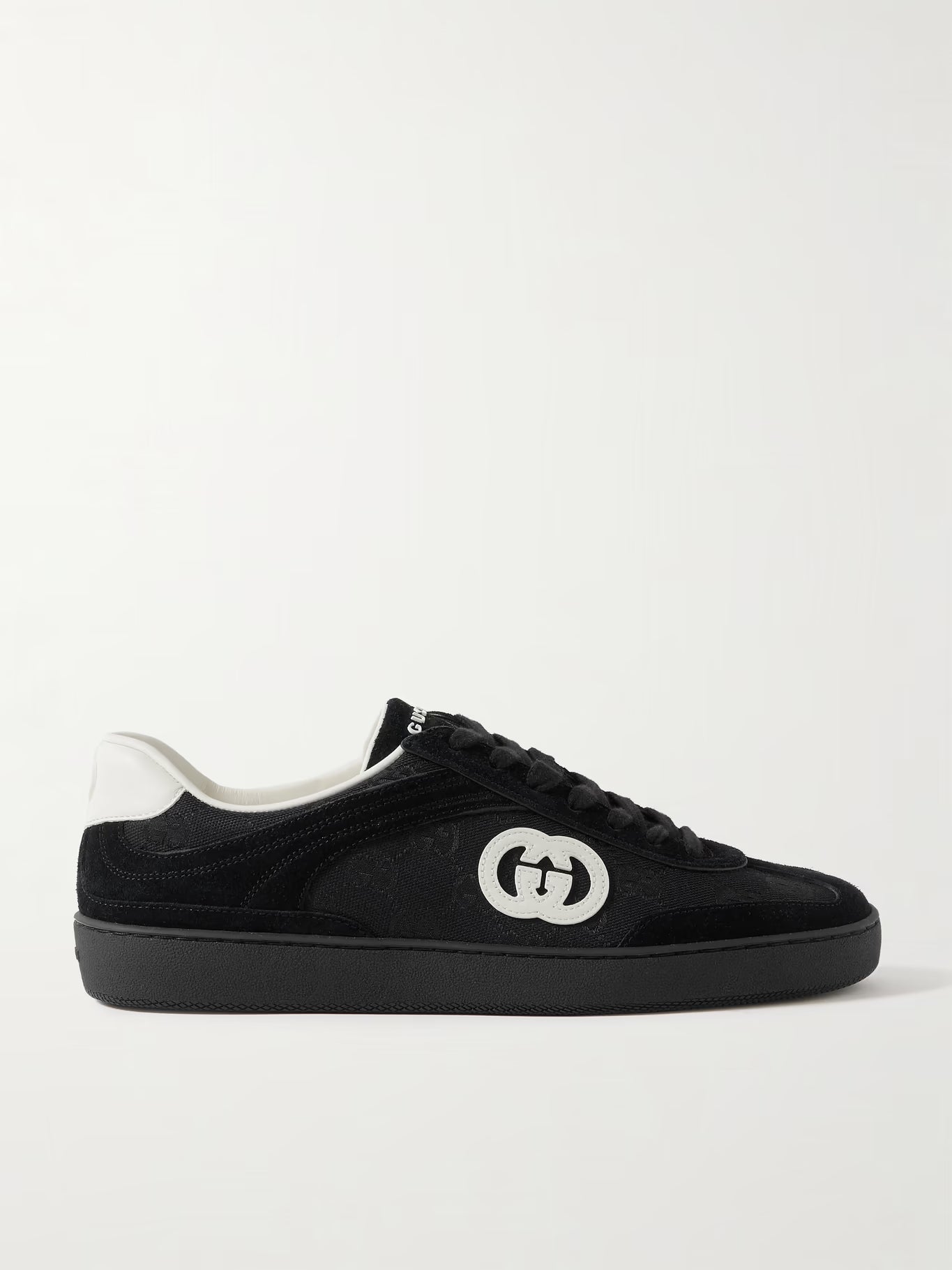 GUCCI G47 sneakers in canvas with logo pattern and suede with leather trim Mens