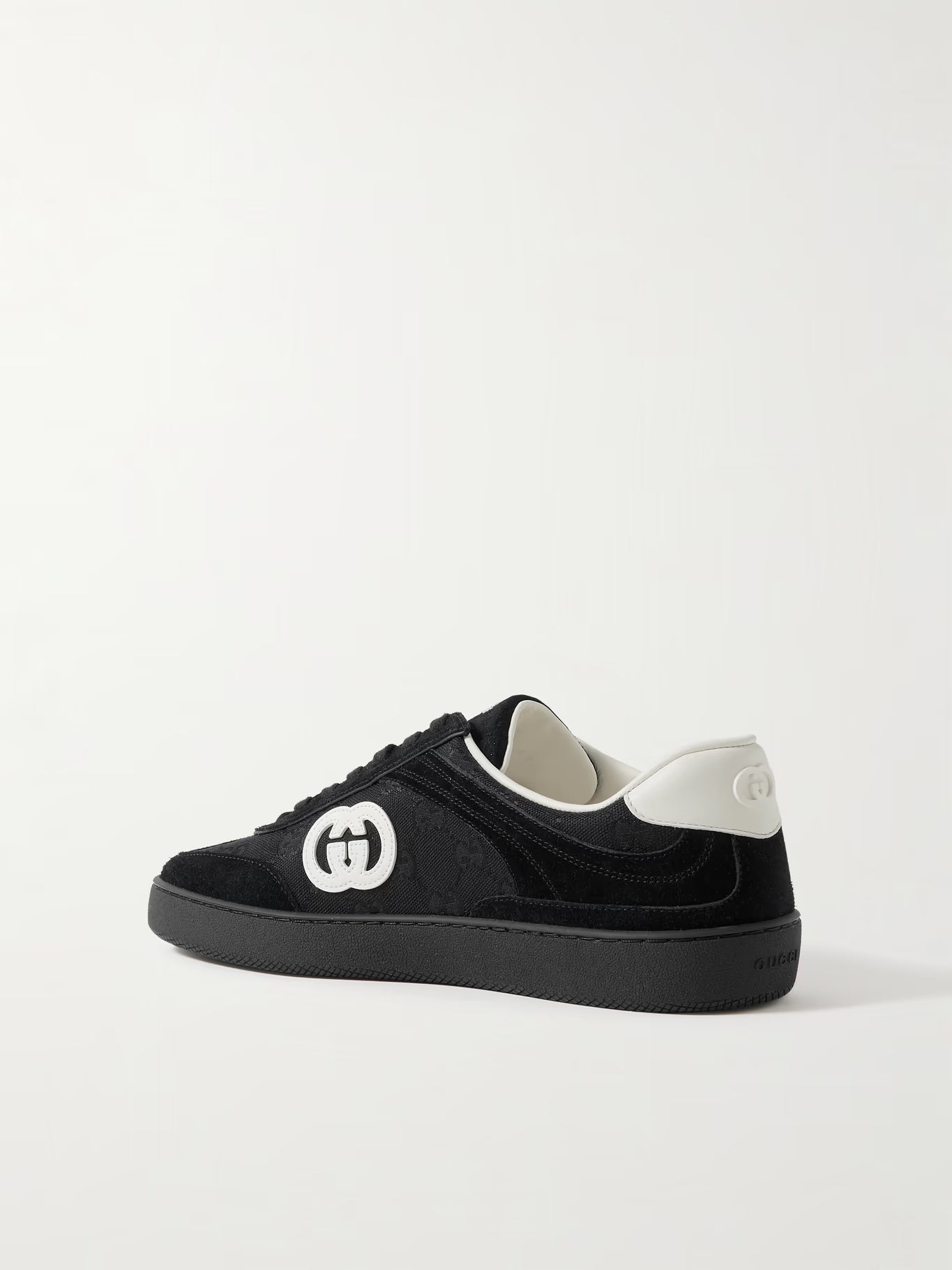 GUCCI G47 sneakers in canvas with logo pattern and suede with leather trim Mens