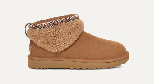 Women's Classic Ultra Mini Maxi Curly Boot Chestnut