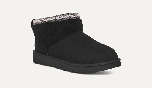 Women's Classic Ultra Mini Maxi Curly Boot Black